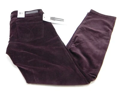 Calça jeans feminina Calvin Klein Ultimate skinny veludo tamanho 2 x 30 ameixa - Imagem 1 de 4