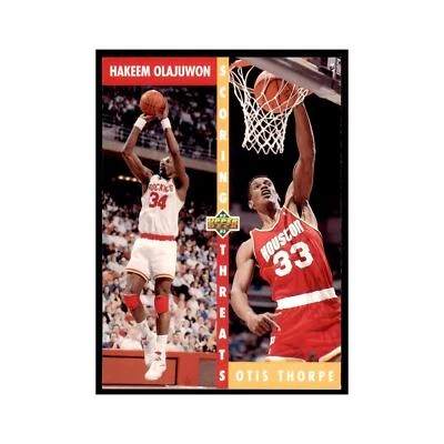 1992 Upper Deck Hakeem Olajuwon/Otis Thorpe Basketball Cards #501 - Image 1 of 3