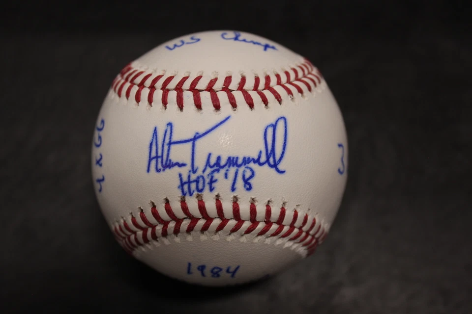 Alan Trammell Signed Multi Inscribed Stat Rawlings Offical MLB Baseball JSA - Image 1 of 1