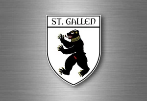 Sticker decal souvenir car coat of arms shield city flag switzerland st gallen - Picture 1 of 1