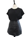 Vintage 1980s Casual Top Slouchy Black Short Cap Sleeve NAUTICAL Shirt Blouse 14