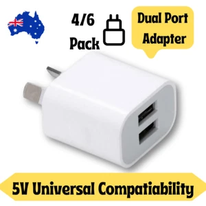 4/6 Bundle Universal Travel 5V 2A USB AC Wal Charger Power Adapter AU Plug Phone - Picture 1 of 9