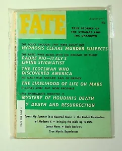 Fate Magazine August 1963 Hypnosis Life On Mars Houdinis Death - Imagen 1 de 2