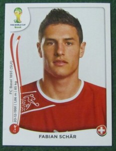 2014 Panini Brasil World Cup Album Sticker #342 Switzerland FABIAN SCHAR