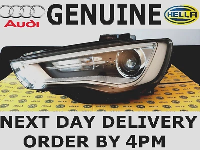 Genuine OEM Audi A3 8V Bi-Xenon Hella Headlight Left Passenger Side 2012-16 - Image 1 of 4