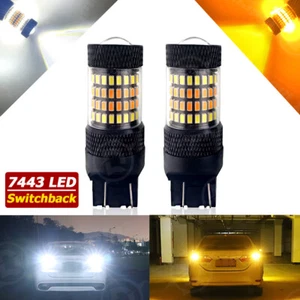 2x 7443 7440 7444 LED Turn Signal Switchback Dual Color DRL Parking Light Bulbs - Picture 1 of 15