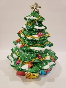 Davids Plätzchen Weihnachtsbaum Keksdose mit Schnee Gold Stern - Bild 1 von 9