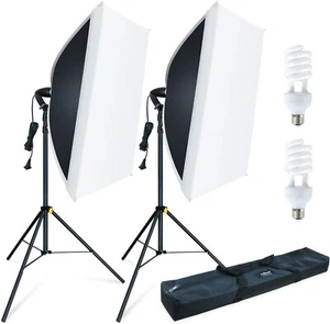 LINCO 2 Softbox Light Kit Photo Studio Photography Continuous Lighting Stand Set - Picture 1 of 11