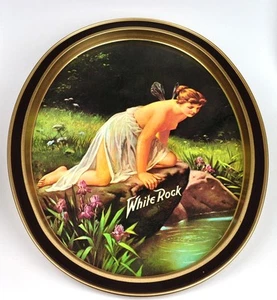 White Rock Soda Girl Ninfa Psique Chapa Placa EE. UU. Años 1970 - Imagen 1 de 2