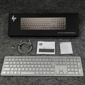 HP 970 Programmable Wireless Keyboard for PC Windows MacOS USB-C Rechargeable - Picture 1 of 1