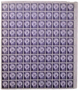 Scott #1035 Statue of Liberty 3 cent 1954 MINT SHEET 100 stamps plate #24963 NH - Picture 1 of 3