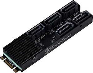 SilverStone Technology ECS07 5-Port SATA Gen3 6Gbps Non-RAID M.2 PCIe Storage - Picture 1 of 9
