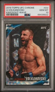 2019 Topps UFC Chrome Alexander Volkanovski Knockout Wave PSA 10 /99 Rookie RC - Picture 1 of 2