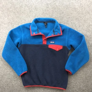 Patagonia Sweater Youth Small Fleece Outdoors 7-8 Snap Shirt Synchilla Pullover - Picture 1 of 9
