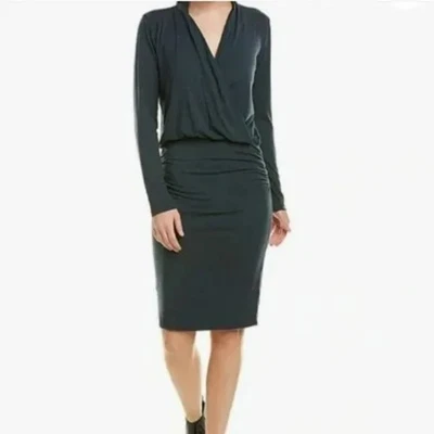 Vestido Vaina Michael Stars Jules Surplice Lados Acanalados Mujer Talla Mediana Verde Foto 1 de 4