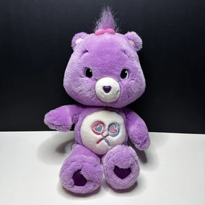 Care Bears 2007 Share Bear Purple Lollipops Stuffed Animal Plush Doll Toy 14" - Picture 1 of 8