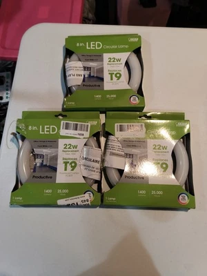 Lot (3) FEIT  LED Circular Lamp  Cool White  22W T9  FC8T9 4100K - Image 1 of 4