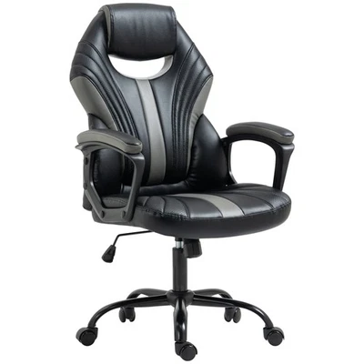 Vinsetto Racing Gaming Chair Gamer Chair with Armrests Swivel Wheels, Black - Image 1 of 4