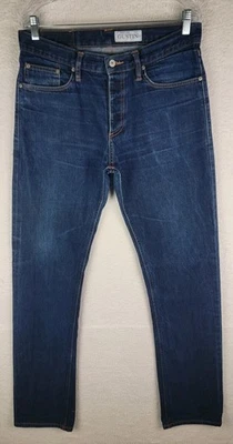 Pantalones de mezclilla para hombre Gustin Selvage 34 California rectos crudos con botón mosca 116699 Foto 1 de 4