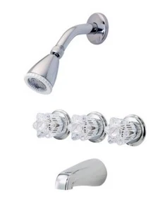 Price Pfister 01-30WV 01-112 Three Valve Tub & Shower Set Polished Chrome - NEW - Picture 1 of 9