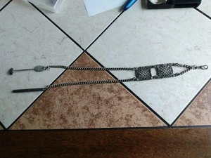 Antique Victorian Nickel / German Silver Chatelaine & 2 Silver Accessories - Picture 1 of 12