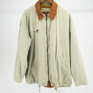 Y2k Free Country Cotton Tan Utility Outdoor Leather Collar Barn Jacket - Picture 1 of 9