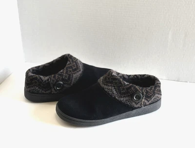 Clarks Mujer Negro Gamuza Suéter Cuello Tejido Imitación Piel Forrada Zapatillas Talla 9M Foto 1 de 4