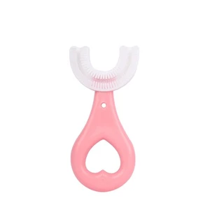 Cepillo de dientes de silicona en forma de U manual para niños pequeños cepillo de limpieza de dientes 2-12 años - Imagen 1 de 12