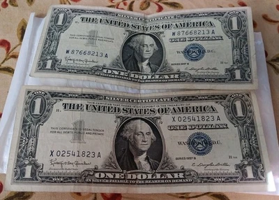 2- 1957B $1 - BEAUTIFUL SILVER CERTIFICATES! - Image 1 of 4