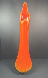 Vintage L E Smith Swung Vase Bittersweet Fat Bottom 24" Ribbed - Picture 1 of 7