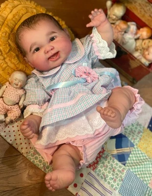 Vintage Reborn Berenguer  Baby Doll 21" Weighted With Cloth Body Around 6 Pounds - Image 1 of 4