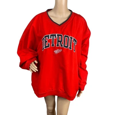 Sudadera Pullover Deportiva Detroit Red Wings Cuello en V Bordado Logo Talla XL Foto 1 de 4