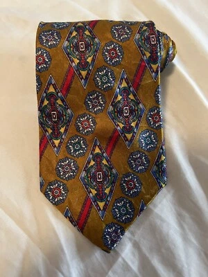 Corbata negra Smith geométrica 100 % seda hecha en EE. UU. corta/ancha 56"x4" Foto 1 de 4