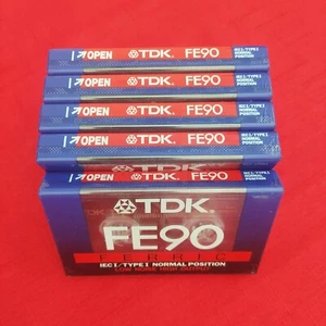 TDK FE90 Eisen leere Kassettenbänder x 5 neu & versiegelt - Bild 1 von 5