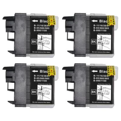 4 Cartucce di inchiostro Nero per Brother MFC-250C MFC-255CW MFC-290C MFC-295CN - Bild 1 von 4