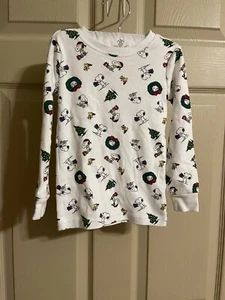 Janie And Jack Peanuts Snoopy PJ top Christmas design size 4 EUC - Picture 1 of 14
