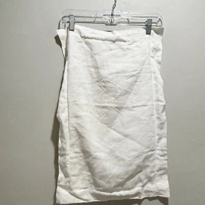 THE WHITE COMPANY 100% Linen White Embroidered Three Hearts Pillow Sham 12”X20” - Picture 1 of 9