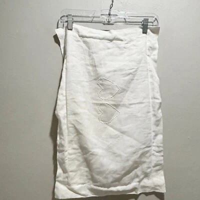 THE WHITE COMPANY 100% Linen White Embroidered Three Hearts Pillow Sham 12”X20” - Image 1 of 4