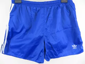 Adidas 90s 80s Shorts Blue Retro Vtg Shiny Nylon Vintage Mens D9 9 40" XL XXL - Picture 1 of 7
