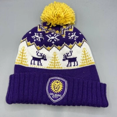 Orlando CIty Sombrero Hombres Púrpura Adidas Puño Gorro Pom Pom Gorra Nuevo Adulto Foto 1 de 4