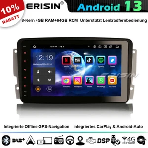 8-Kern Android 13 CarPlay Autoradio GPS Navi Mercedes Benz C/CLK/G-Klasse DAB+4G - Bild 1 von 24