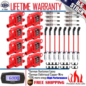 Square Ignition Coil & Spark Plug & Wire Set For Chevy Silverado 1500 Tahoe GMC - Picture 1 of 15