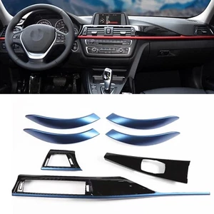 Kit de decoración de molduras de panel de puerta de cubierta de tablero de instrumentos de 7 piezas para BMW F30 F31 F34 negro azul - Imagen 1 de 6