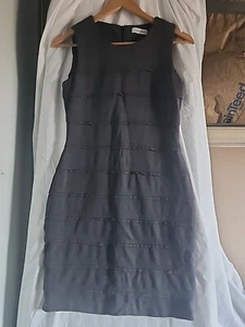 Calvin Klein Etuikleid Gr. P grau Rüschen Stretch Karriere Kirche - Bild 1 von 7