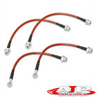 Red 4PC F+R Racing Stainless Steel Brake Line Kit For 1995-1998 Nissan 240SX S14