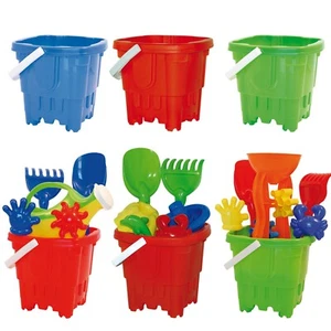 Kids Plastic Castle Mould Beach Bucket Sandbox Spade Summer Outdoor Toy Set - Picture 1 of 9