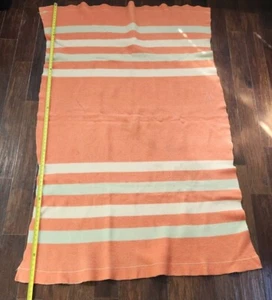 Vintage Baron Woolen Mills Peach Blanket Sun Symbol Approx. 77 X 50 - Picture 1 of 13