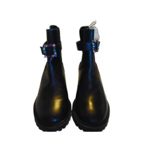 Neu mit Etikett Schutz Stiefeletten Größe 8B, schwarzes Leder einmal getragen keine Mängel. Top Zustand - Bild 1 von 9