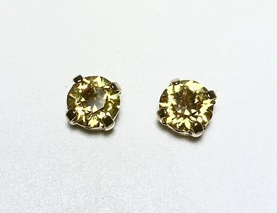 Aretes de cristal plata u oro moda amarillos hechos con Swarovski Foto 1 de 4