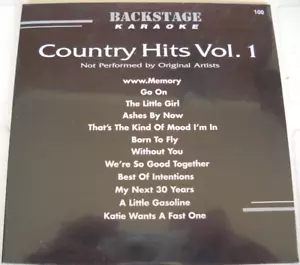 **KARAOKE CD+G DISC BACKSTAGE COUNTRY HITS VOL.1 FREE UNTRACKED POST AUSTRALIA** - Bild 1 von 2